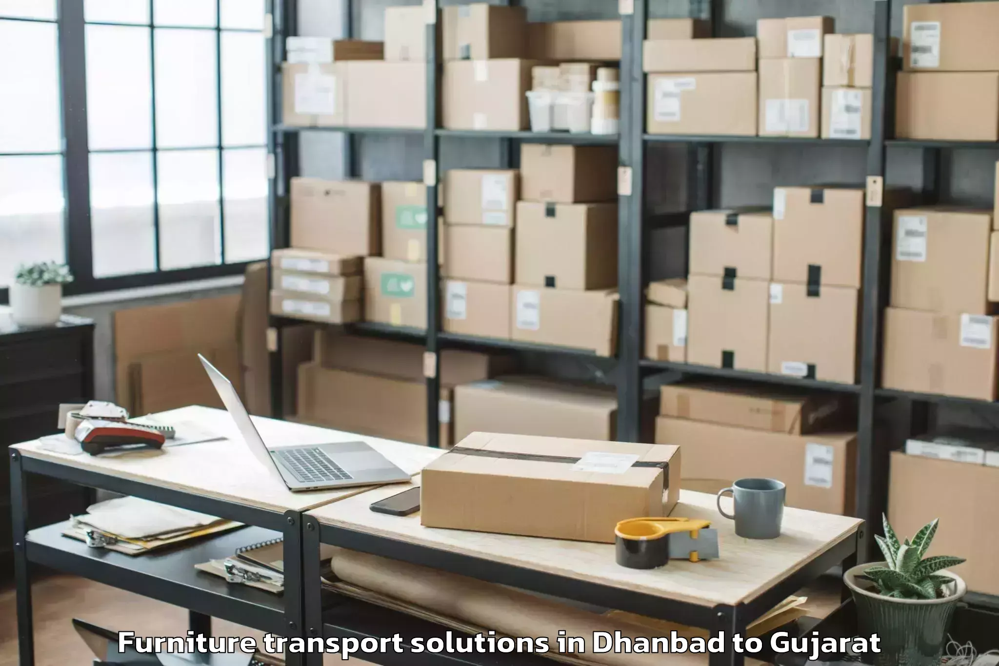 Get Dhanbad to Gandhi Nagar Furniture Transport Solutions